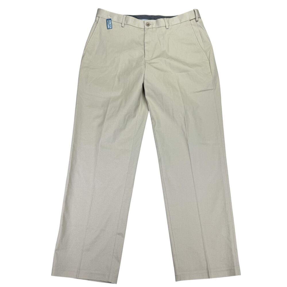 Haggar Mens Premium No Iron Classic Fit Stretch Dress Pants Sand Beige 34x30